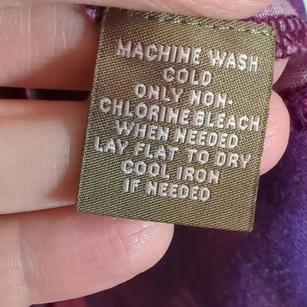 Pink Twill Womens Shirt Tunic Top Purple Blouse Geometric Squares Violet Small - Picture 7 of 8